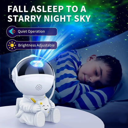 Cosmic Glow: Astronaut Star Projector with Galaxy Night Light and Nebula Display